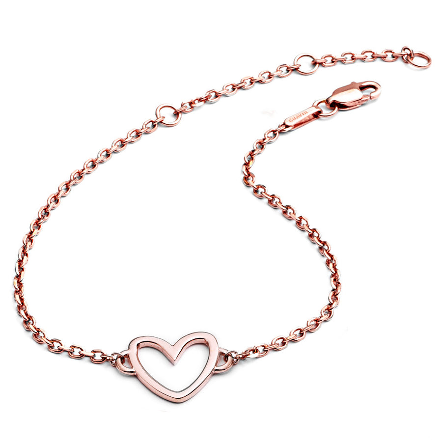 18ct Gold Vermeil On Silver Triple Heart Bracelet