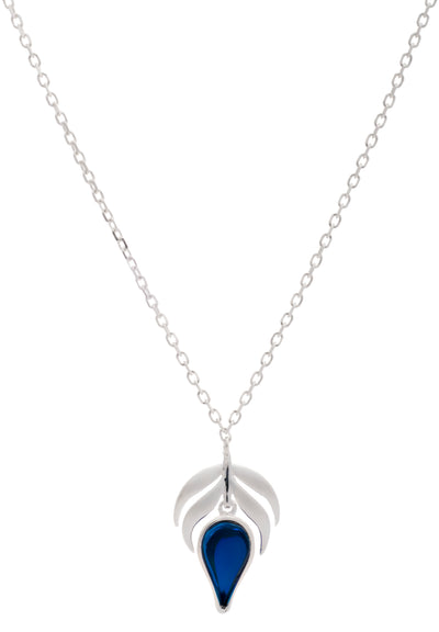 70% DISCOUNT  925 Sterling Silver Blue  Stone Flame  Fire Charm  Pendant Necklace