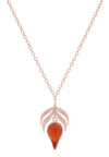 70%   DISCOUNT 18ct Rose Gold Vermeil on  Sterling Silver Red Stone Flame  Fire Charm  Pendant Necklace