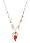 70% DISCOUNT  18ct Rose Gold Vermeil on Sterling Silver Red Stone Fire Charm and Dancing Flame Pendant Necklace