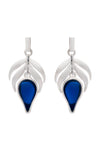 70% DISCOUNT LAST PAIR Dazzling 925 Sterling Silver Blue  Stone Flame  Fire Charm Earrings